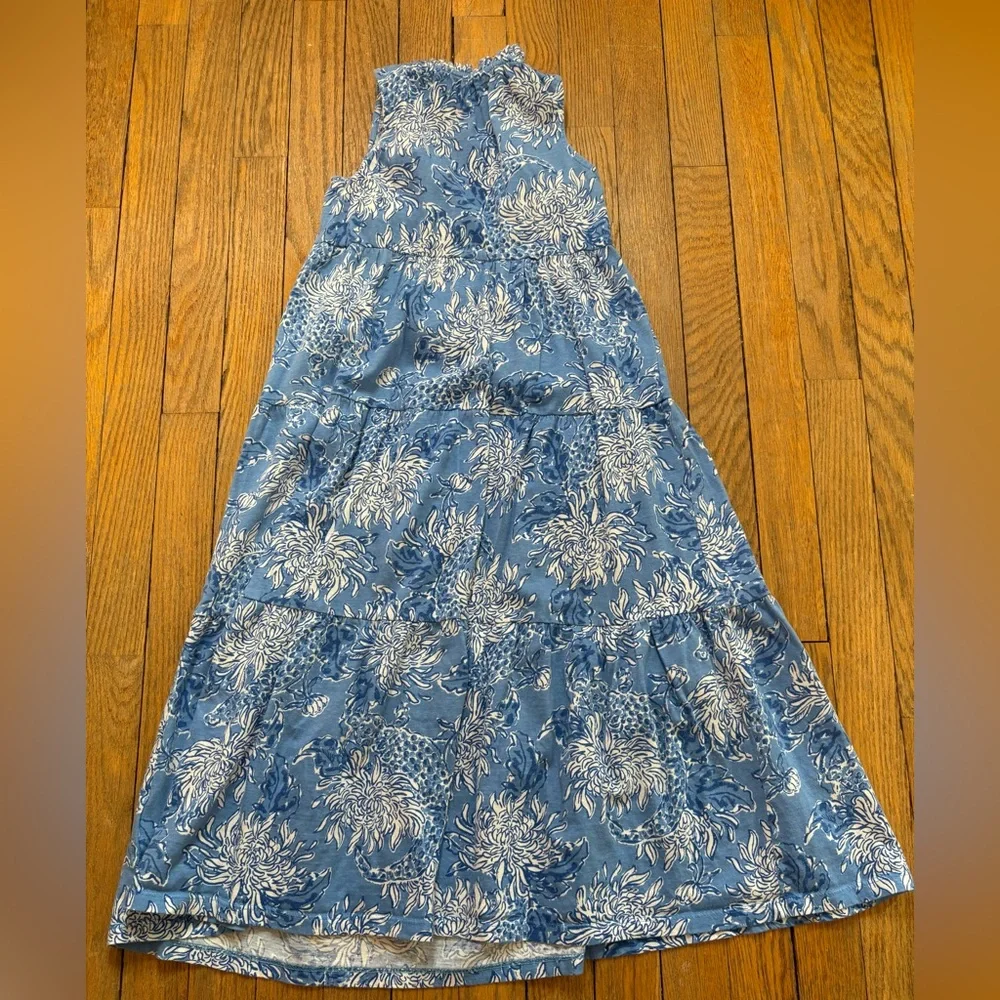 Lilly Pulitzer Girls Blue Floral Maxi Dress - Picture 3 of 3